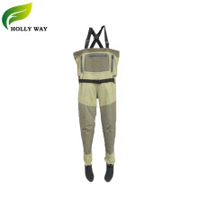 Men's Zipped Breathable Waders With Neoprene Socks